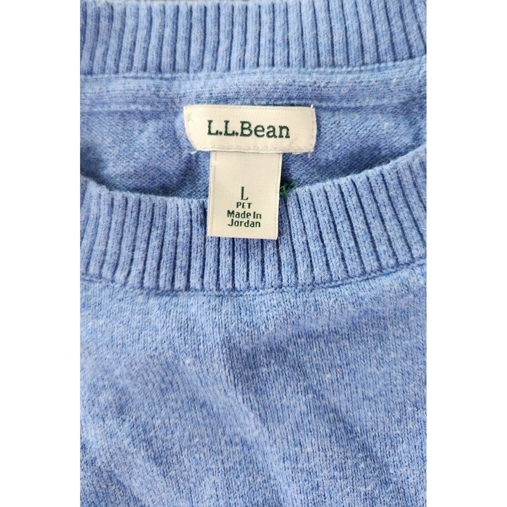 L.L. Bean Crew Neck Long Sleeve Cashmere Blend Sweater Women's Size L Petite - Picture 2 of 3